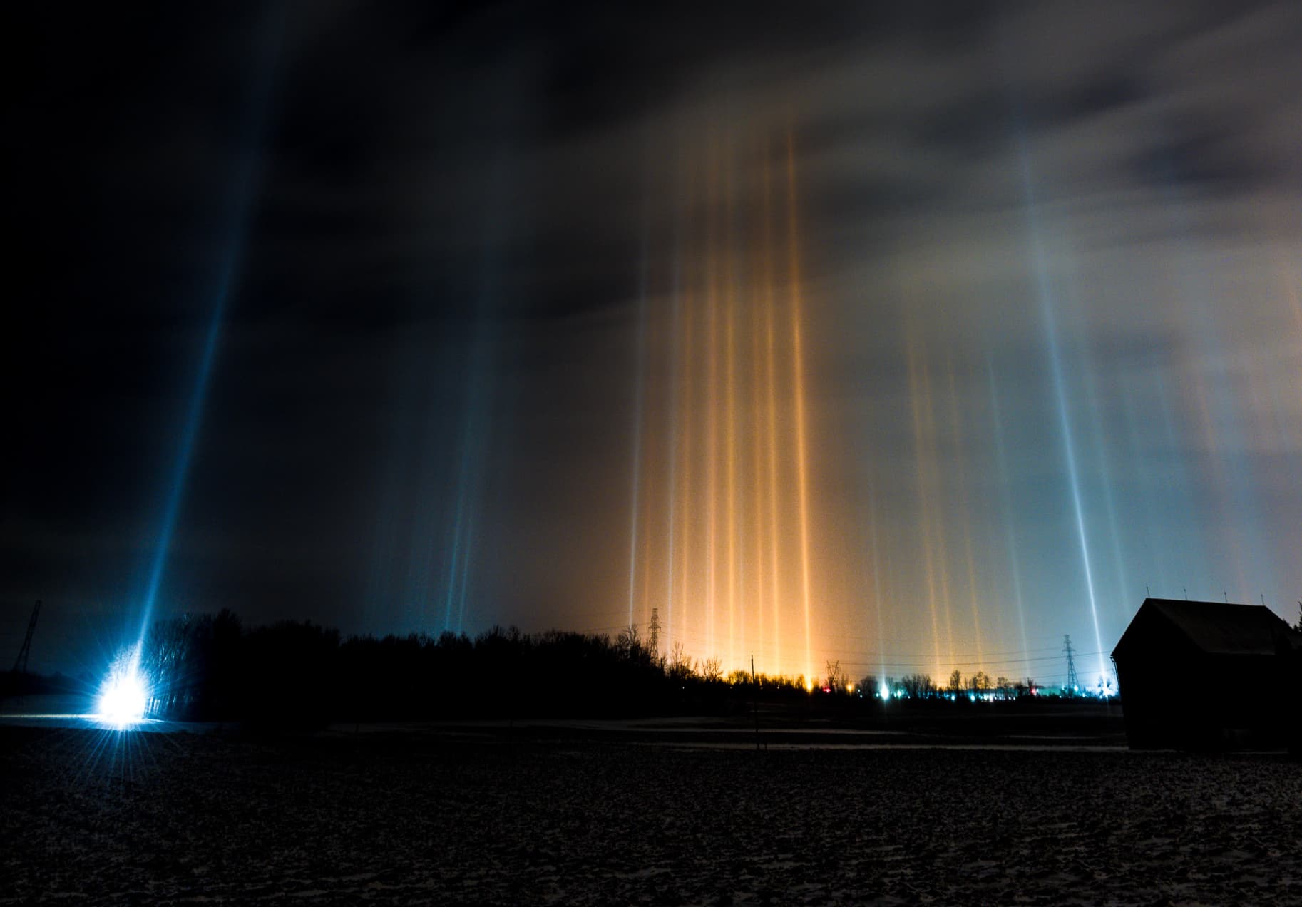 light pillars usa canada arctic